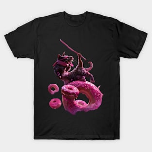 Moonlit Cat Dinosaur T-Shirt